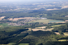Oblique view of Lavaré in the state Sarthe, France
