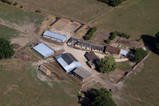 Aerial view of Lamnay in the state Sarthe, France