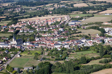 Lamnay in the state Sarthe, France seen from above