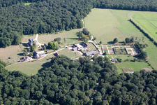 Lavaré in the state Sarthe, France seen from above