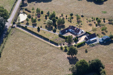 Semur-en-Vallon in the state Sarthe, France from above