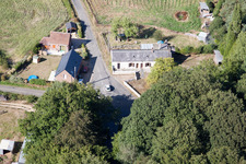 Semur-en-Vallon in the state Sarthe, France seen from above