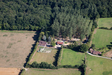 Bird's eye view of Semur-en-Vallon in the state Sarthe, France