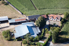 Aerial view of La Petite Franchaise (Apiculteur) in Coudrecieux in the state Sarthe, France