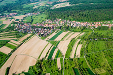 Aerial view of Village view in the district Niebelsbach in Keltern in the state Baden-Wuerttemberg, Germany
