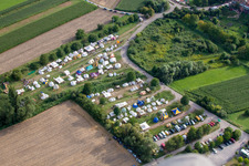 Medieval festival in Jockgrim in the state Rhineland-Palatinate, Germany out of the air