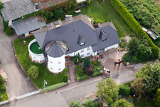 Aerial view of Industriestr in Rheinzabern in the state Rhineland-Palatinate, Germany