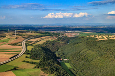 Route of the A6 motorway in Neuleiningen in the state Rhineland-Palatinate, Germany