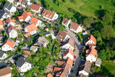 Oblique view of Mühlgasse in the district Gräfenhausen in Birkenfeld in the state Baden-Wuerttemberg, Germany