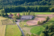 Altleiningen in the state Rhineland-Palatinate, Germany from the plane