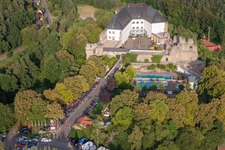 Aerial view of Building the hostel Burg Altleiningen in the district Hoeningen in Altleiningen in the state Rhineland-Palatinate