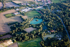 Aerial view of Technical facilities in the industrial area Poroton Ziegelwerk der Wienerberger GmbH in Eisenberg (Pfalz) in the state Rhineland-Palatinate