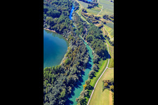 Aerial view of Old Rhine Leimersheim in Leimersheim in the state Rhineland-Palatinate, Germany