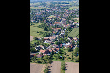 Aerial view of From the north in the district Legelshurst in Willstätt in the state Baden-Wuerttemberg, Germany