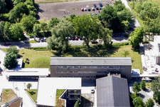 Aerial view of School center in Kandel in the state Rhineland-Palatinate, Germany