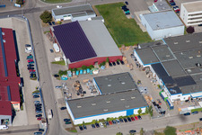 Aerial view of König Automotive in Appenweier in the state Baden-Wuerttemberg, Germany