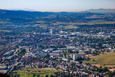 From the north in the district Bohlsbach in Offenburg in the state Baden-Wuerttemberg, Germany