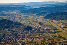 Aerial view of Kinzig Valley in Ortenberg in the state Baden-Wuerttemberg, Germany