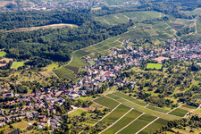 Town View between wine yards of Rammersweier in Offenburg in the state Baden-Wurttemberg, Germany