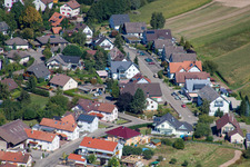 Gartenstraße from the south in the district Sand in Willstätt in the state Baden-Wuerttemberg, Germany