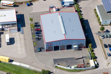 Industrial estate and company settlement with hall of TBV Kuehlfahrzeuge GmbH in the district Sand in Willstaett in the state Baden-Wurttemberg, Germany