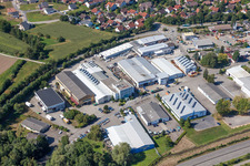 Industrial and commercial area Carl-Benz-Strasse in Willstaett in the state Baden-Wurttemberg, Germany