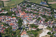 Town View of the streets and houses of the residential areas in Willstaett in the state Baden-Wurttemberg, Germany