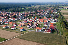 New development area Im Unterfeld in the district Schaidt in Wörth am Rhein in the state Rhineland-Palatinate, Germany from above