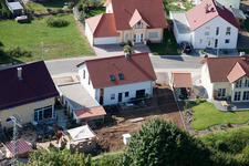 New development area An d. Anhaide in the district Schaidt in Wörth am Rhein in the state Rhineland-Palatinate, Germany seen from above
