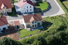 New development area An d. Anhaide in the district Schaidt in Wörth am Rhein in the state Rhineland-Palatinate, Germany from the plane