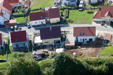 Bird's eye view of New development area An d. Anhaide in the district Schaidt in Wörth am Rhein in the state Rhineland-Palatinate, Germany