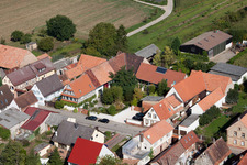 Main Street in Vollmersweiler in the state Rhineland-Palatinate, Germany seen from above