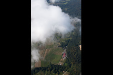 Aerial photograpy of Winegrowers' cooperative in Cleebourg in the state Bas-Rhin, France