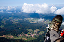 Aerial view of And Lembach in Climbach in the state Bas-Rhin, France