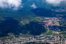 From the south in Wissembourg in the state Bas-Rhin, France from above