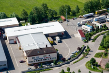 Aerial photograpy of NUSS forwarding company in the district Minderslachen in Kandel in the state Rhineland-Palatinate, Germany