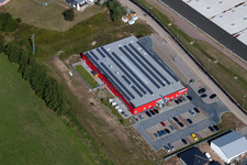 Aerial photograpy of Bienwald Fitness World in the district Minderslachen in Kandel in the state Rhineland-Palatinate, Germany