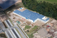 Aerial view of Horst Industrial Estate, Alfa Aesar Thermo Fisher in the district Minderslachen in Kandel in the state Rhineland-Palatinate, Germany