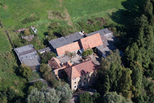 Barthelsmühle in the district Minderslachen in Kandel in the state Rhineland-Palatinate, Germany from above