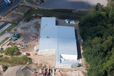 Aerial photograpy of Horst Industrial Estate, Alfa Aesar in the district Minderslachen in Kandel in the state Rhineland-Palatinate, Germany
