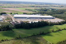 Zufall Logistics Center in the district Minderslachen in Kandel in the state Rhineland-Palatinate, Germany from the plane