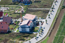 On the high trail in Kandel in the state Rhineland-Palatinate, Germany viewn from the air