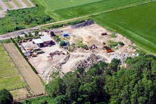 Aerial view of Construction waste recycling Gaudier in the district Minderslachen in Kandel in the state Rhineland-Palatinate, Germany