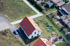 On the high trail in Kandel in the state Rhineland-Palatinate, Germany viewn from the air