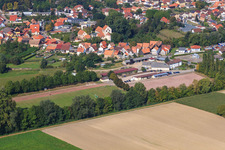 Aerial view of Sports fields of TUS 04 Hördt eV in Hördt in the state Rhineland-Palatinate, Germany