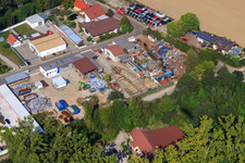 Aerial view of S&M Recycling Linde in Hördt in the state Rhineland-Palatinate, Germany