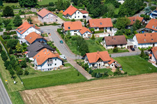 Klingbachstr in Steinweiler in the state Rhineland-Palatinate, Germany seen from a drone