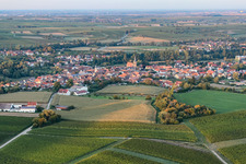 Aerial photograpy of From the south in the district Ingenheim in Billigheim-Ingenheim in the state Rhineland-Palatinate, Germany
