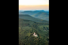Landeck Castle at sunset in Klingenmünster in the state Rhineland-Palatinate, Germany
