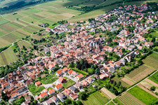 Overview of the town from the northeast in the district Arzheim in Landau in der Pfalz in the state Rhineland-Palatinate, Germany